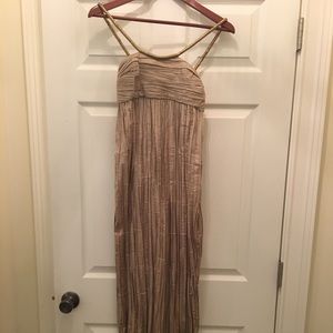 Calypso St. Barth gold silk crepe long maxi dress